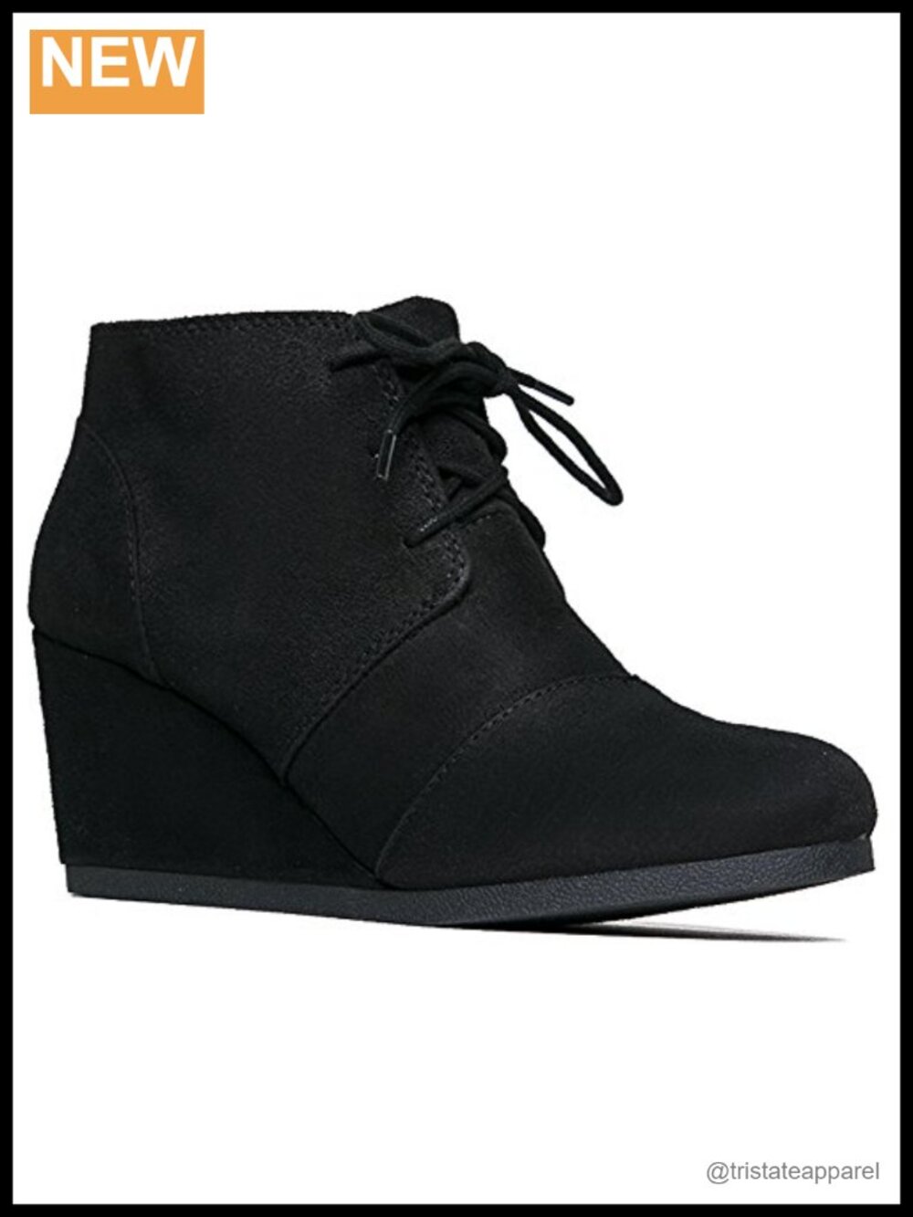 Women's Lace Up Wedge Ankle Booties, PU Leather, Low Heel Block Heel Boots for
